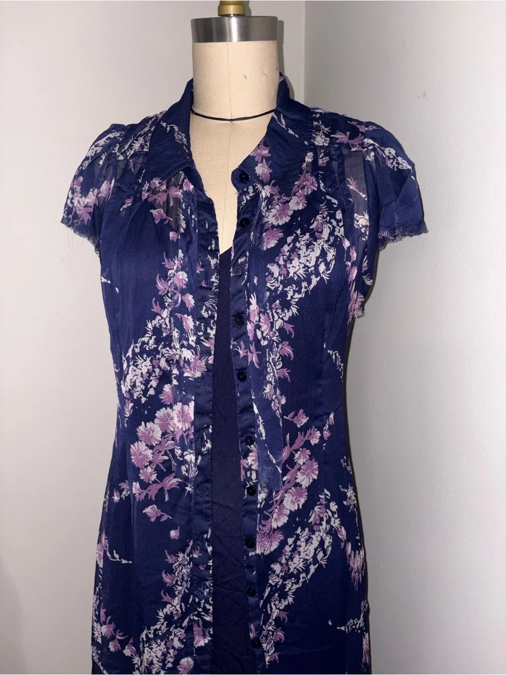 Free People Navy Combo Cannaday Maxi  Dress Size Small